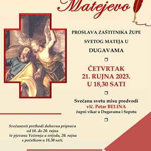 Proslava Matejeva u Župi sv. Mateja u Dugavama